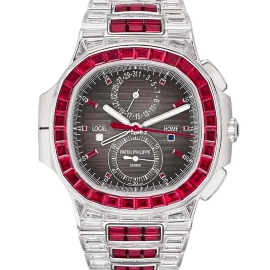 Patek Philippe Nautilus Chronograph Travel Time Baguette Ruby 5990/1422G-001 - ART Luxury_Japan