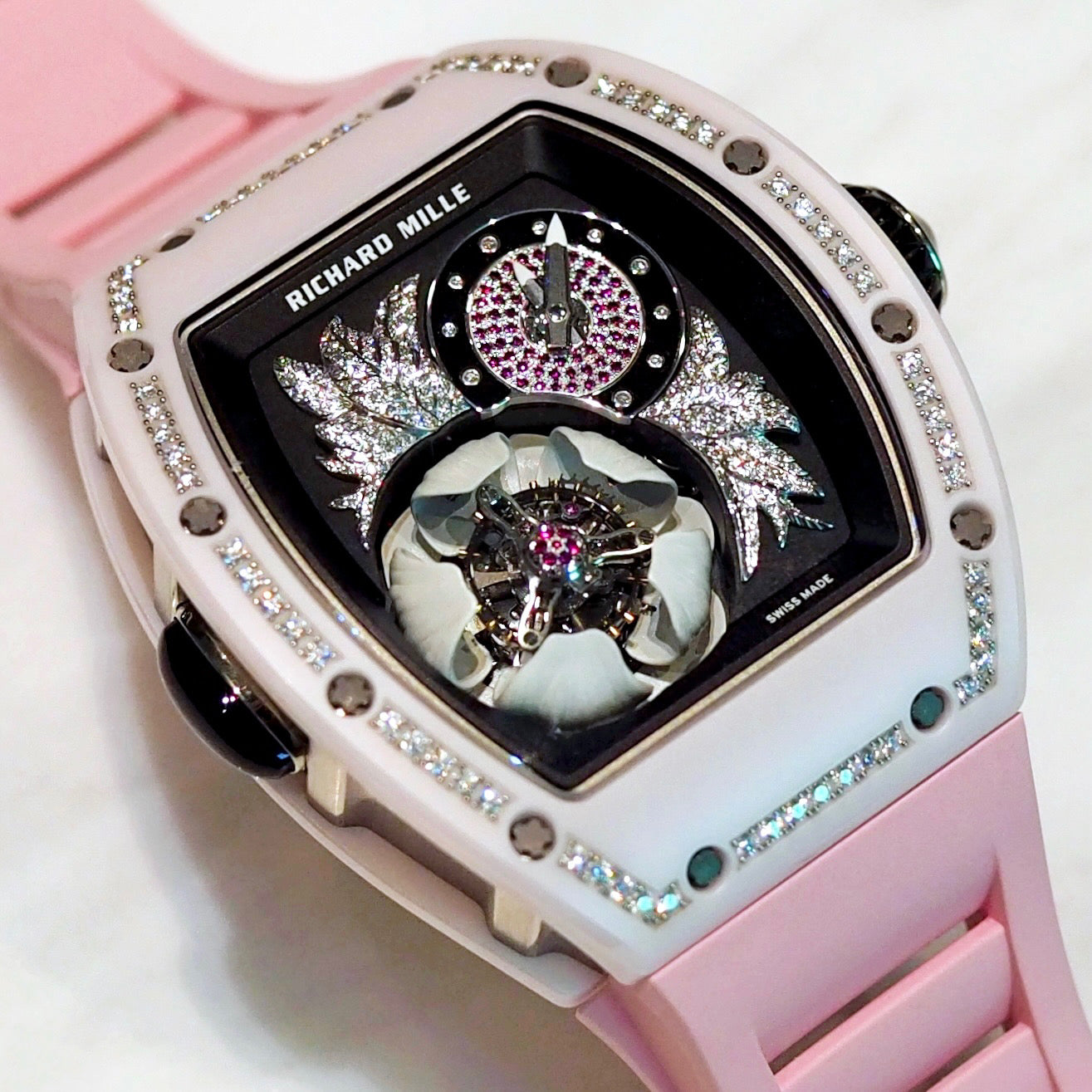 Richard Mille RM19-02 Tourbillon Fleur Pink Ceramic Limited Edition - ART Luxury_Japan