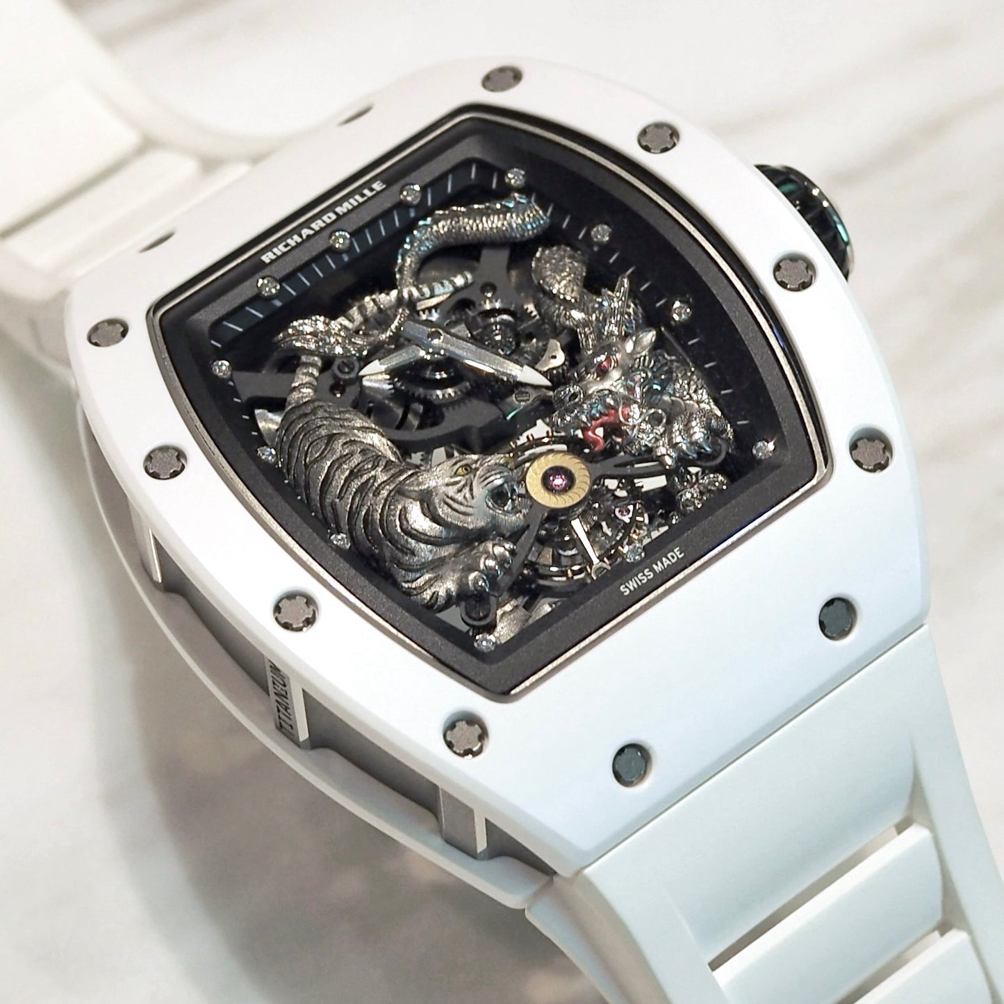 Richard Mille RM51-01 Tourbillon tiger and dragon white ceramic - ART Luxury_Japan