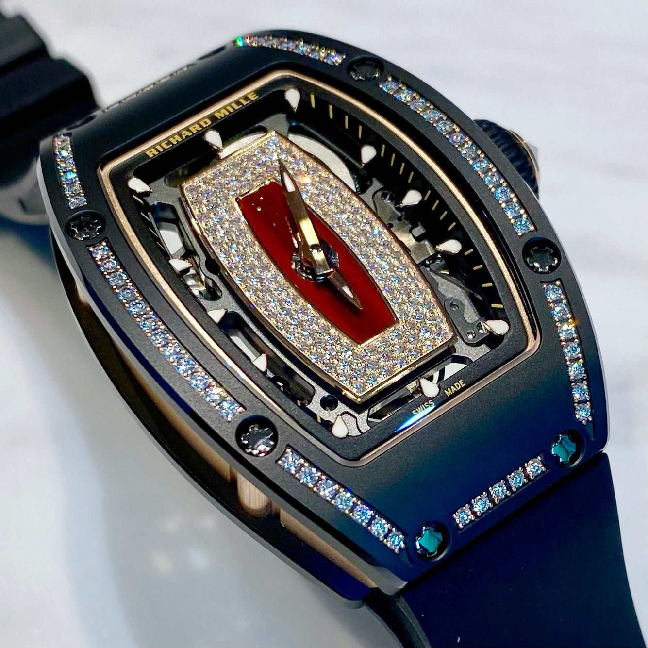Richard Mille RM07-01 Automatic Winding Black Ceramic One Rows Diamond Jasper - ART Luxury_Japan
