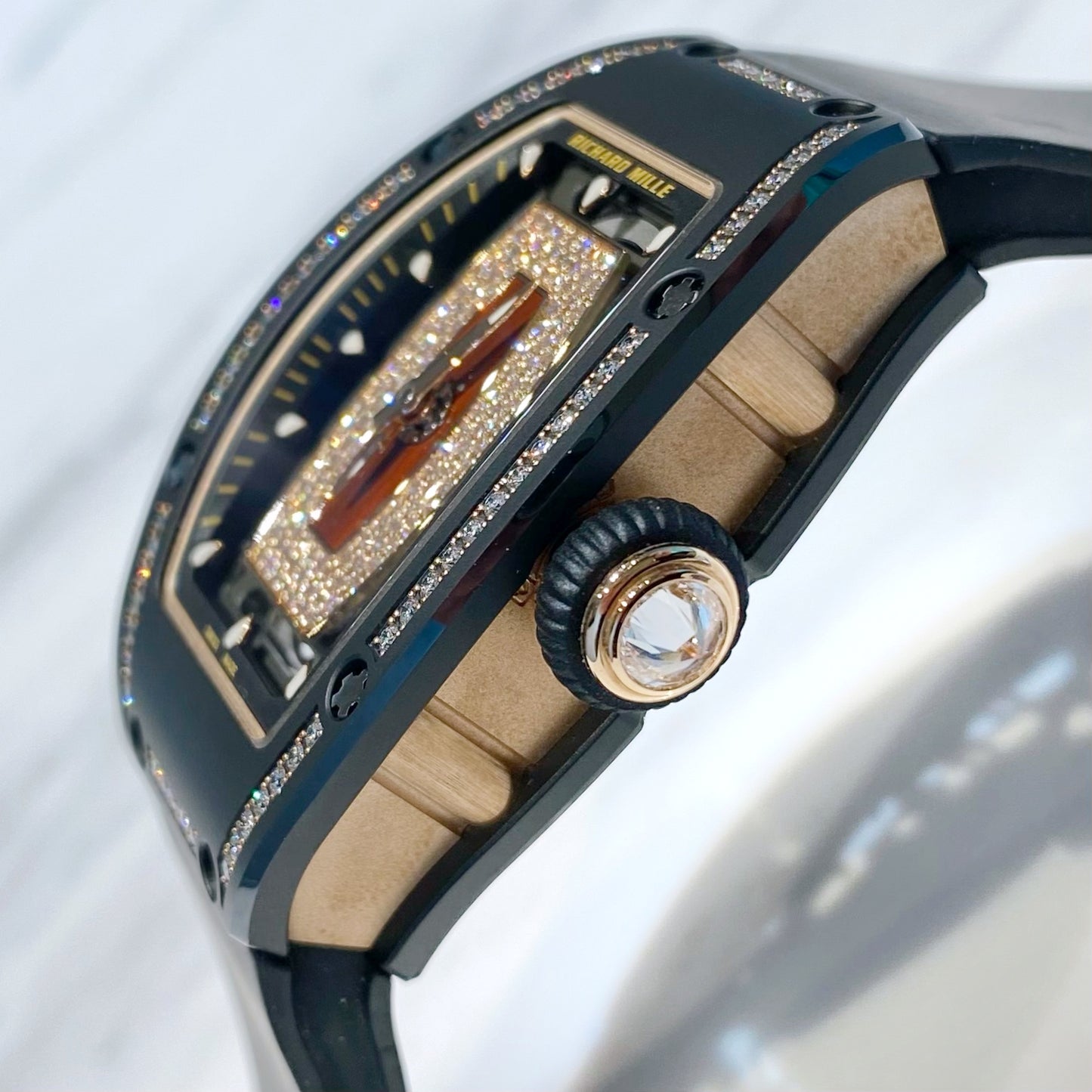 Richard Mille RM07-01 Automatic Winding Black Ceramic One Rows Diamond Jasper - ART Luxury_Japan