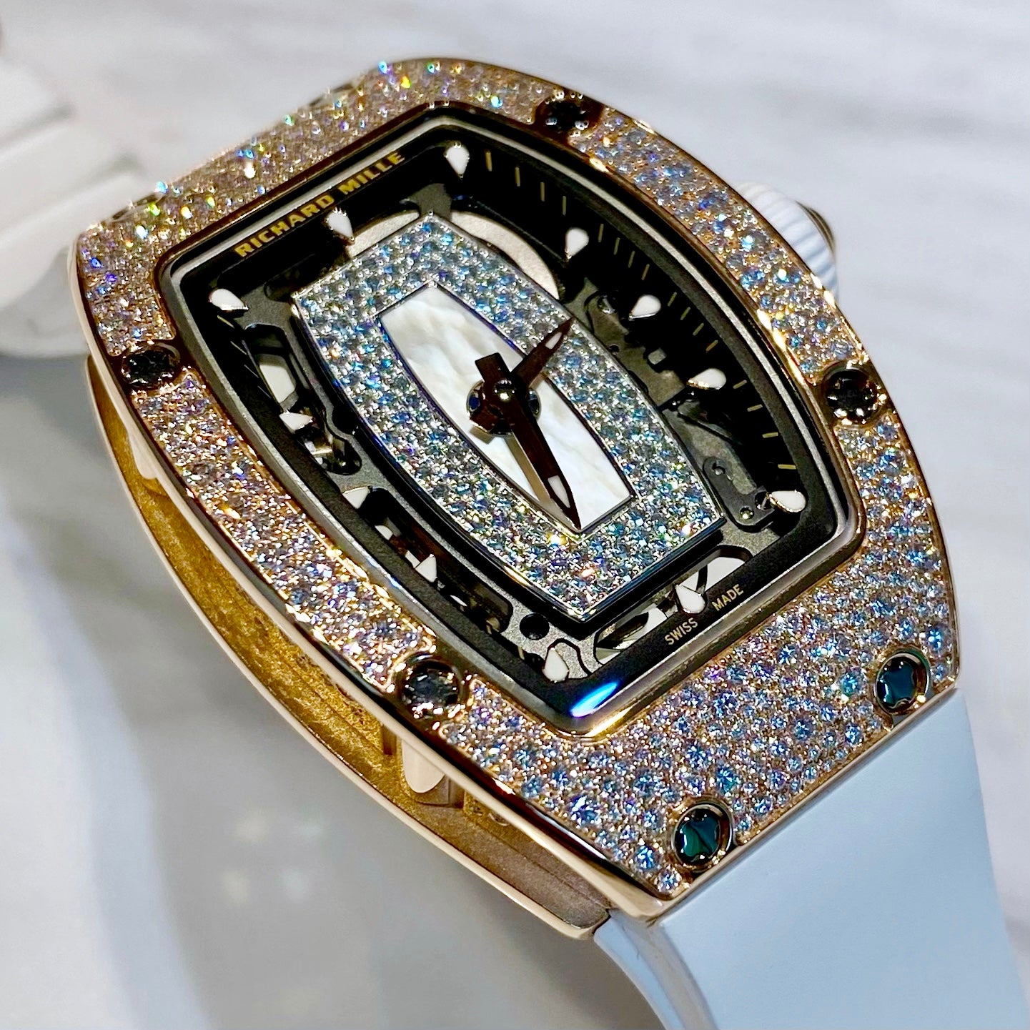 Richard Mille RM07-01 Automatic Winding Rose Gold Snow Set MOP - ART Luxury_Japan