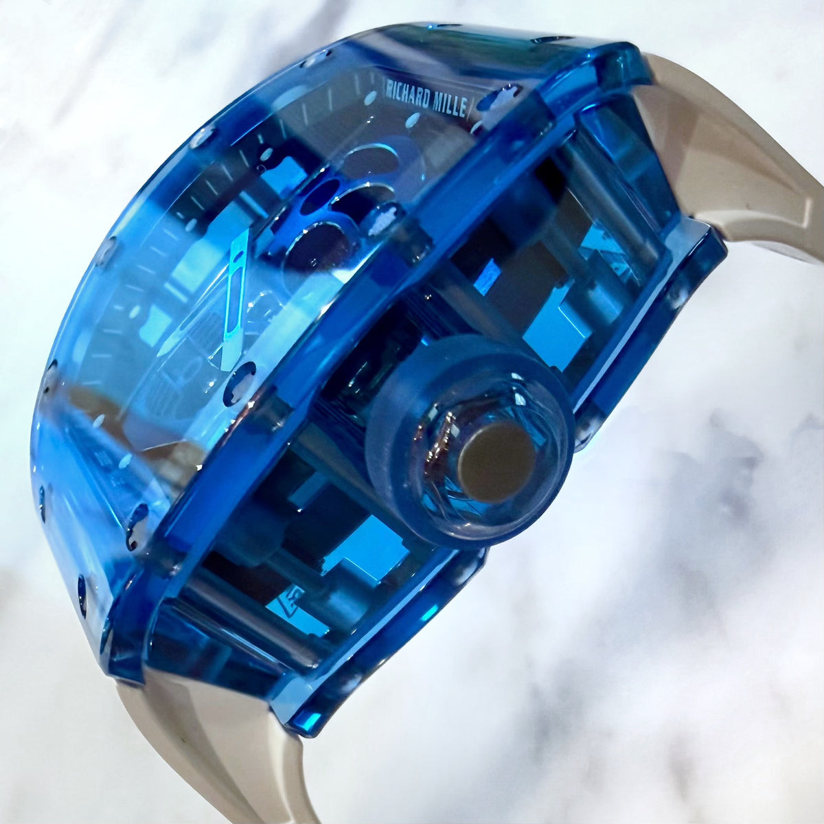 Richard Mille RM52-04 Blue Sapphire Tourbillon Blue Skull Limited Edition - ART Luxury_Japan