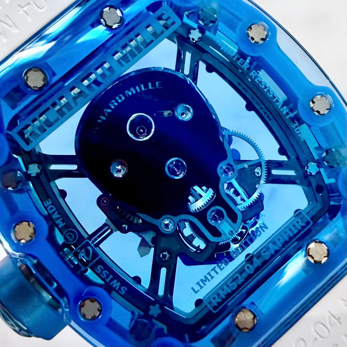 Richard Mille RM52-04 Blue Sapphire Tourbillon Blue Skull Limited Edition - ART Luxury_Japan