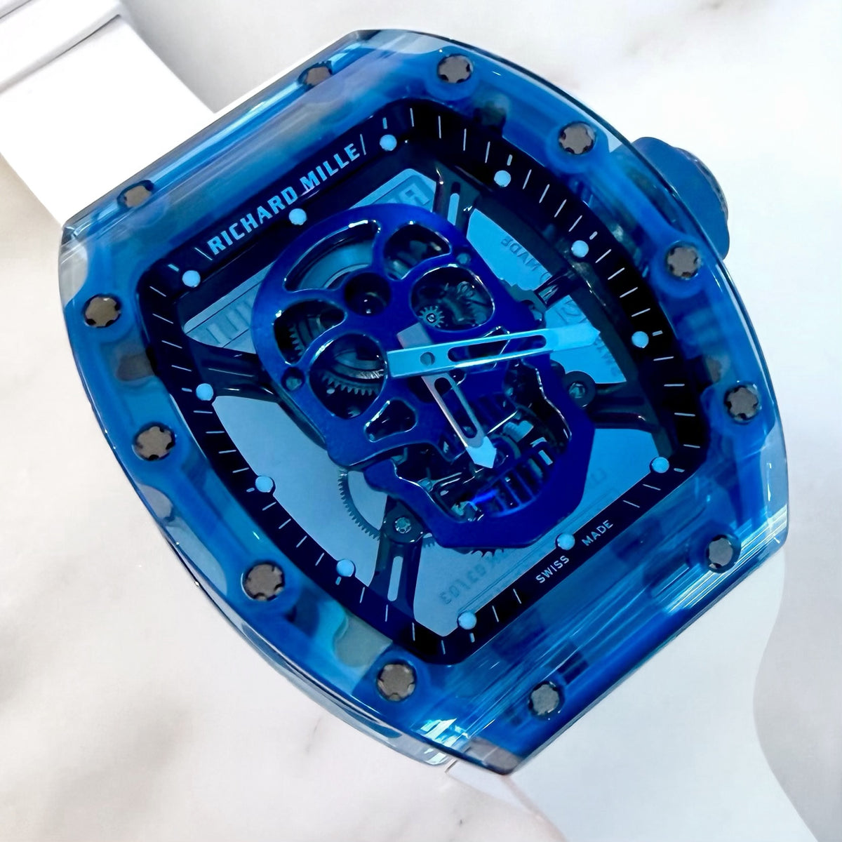 Richard Mille RM52-04 Blue Sapphire Tourbillon Blue Skull Limited Edition - ART Luxury_Japan
