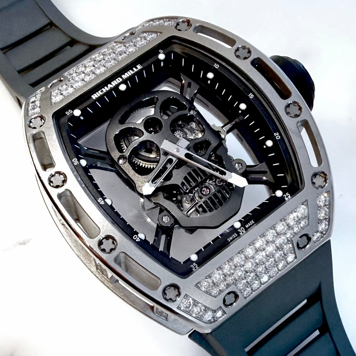 Richard Mille RM052 WG Diamond Tourbillon Black Skull - ART Luxury_Japan