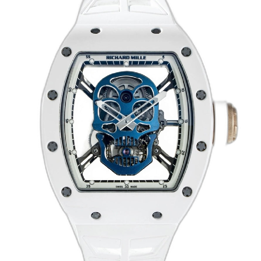 Richard Mille RM52-01 White Ceramic Blue Skull Limited Edition - ART Luxury_Japan