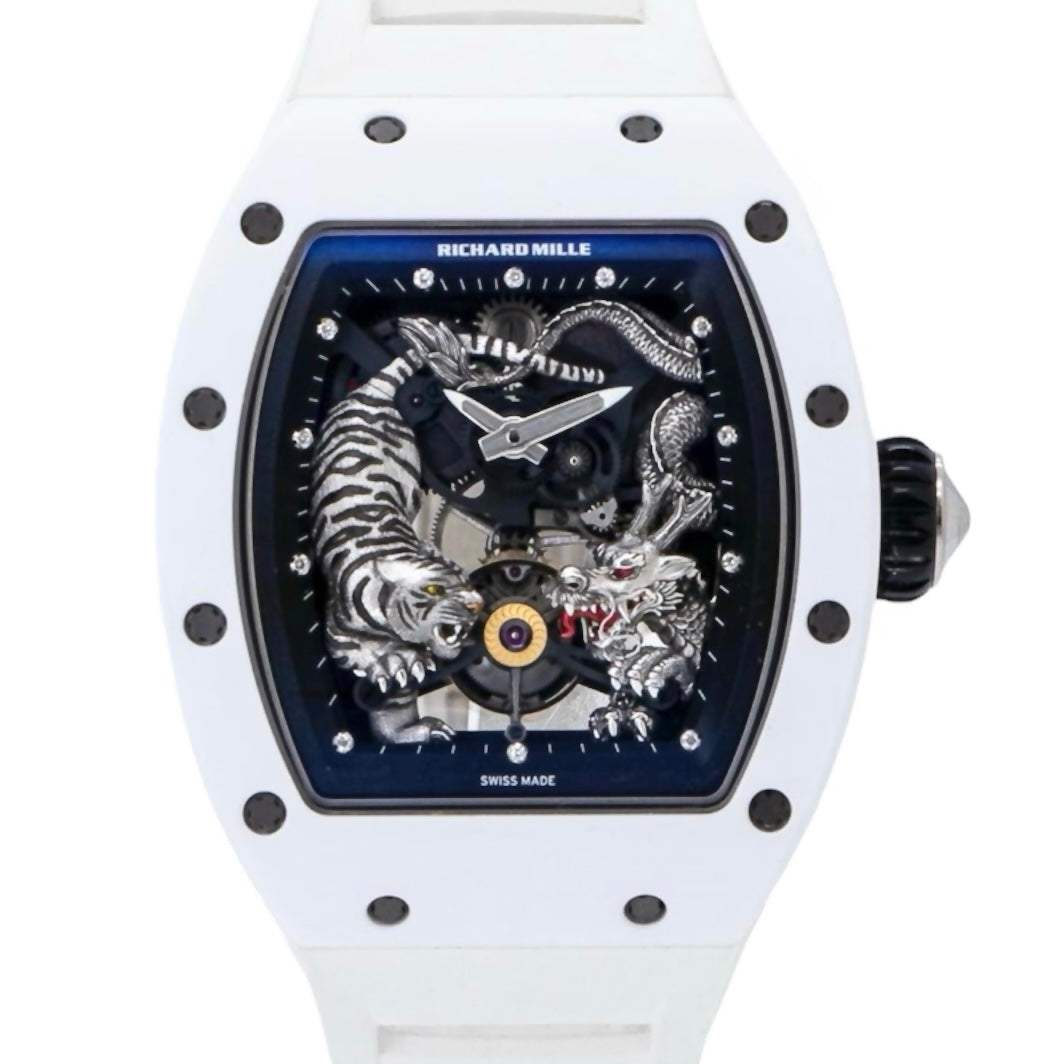 Richard Mille RM51-01 Tourbillon tiger and dragon white ceramic - ART Luxury_Japan