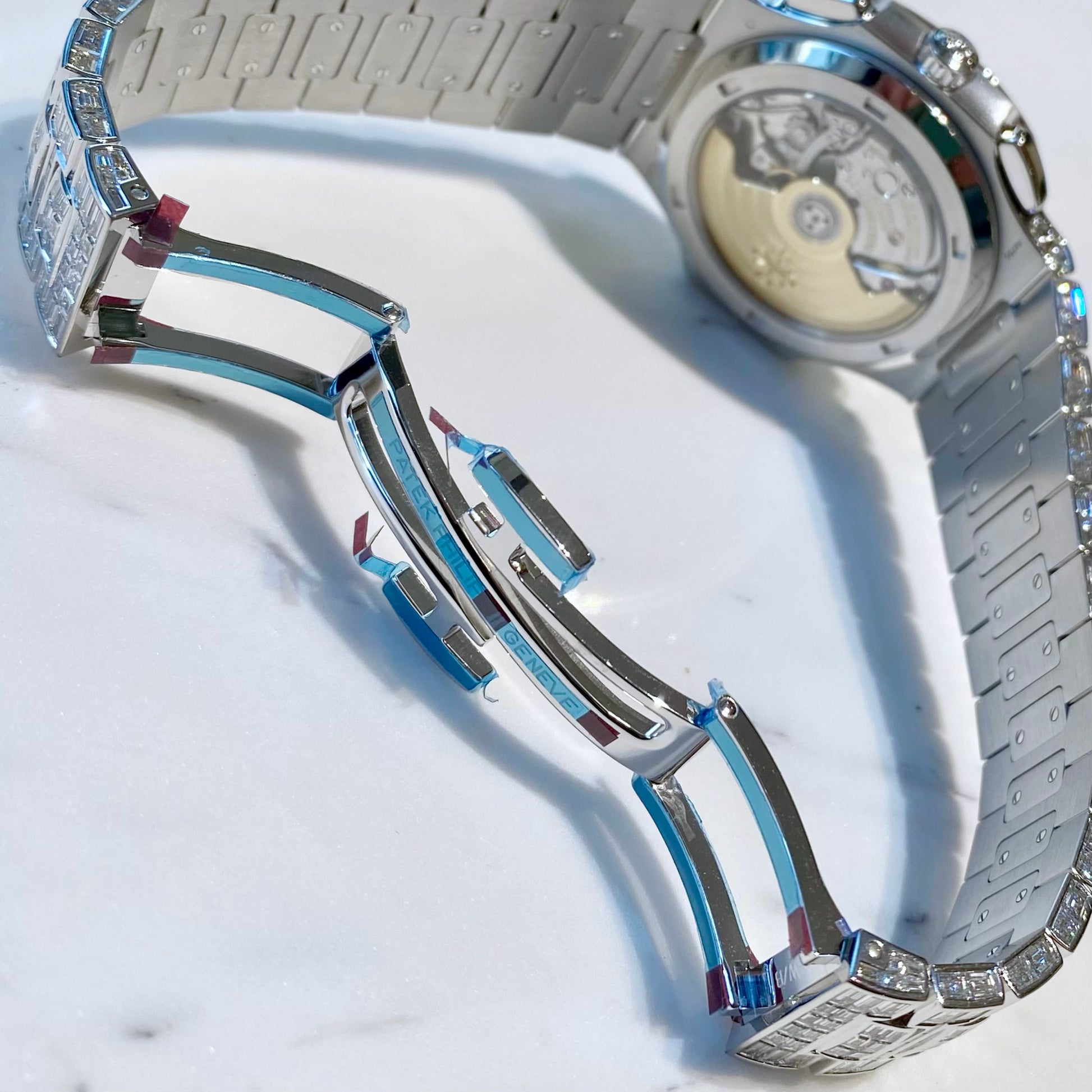 Patek Philippe Nautilus Chronograph Travel Time Baguette Diamond 5990/1400G-001 - ART Luxury_Japan